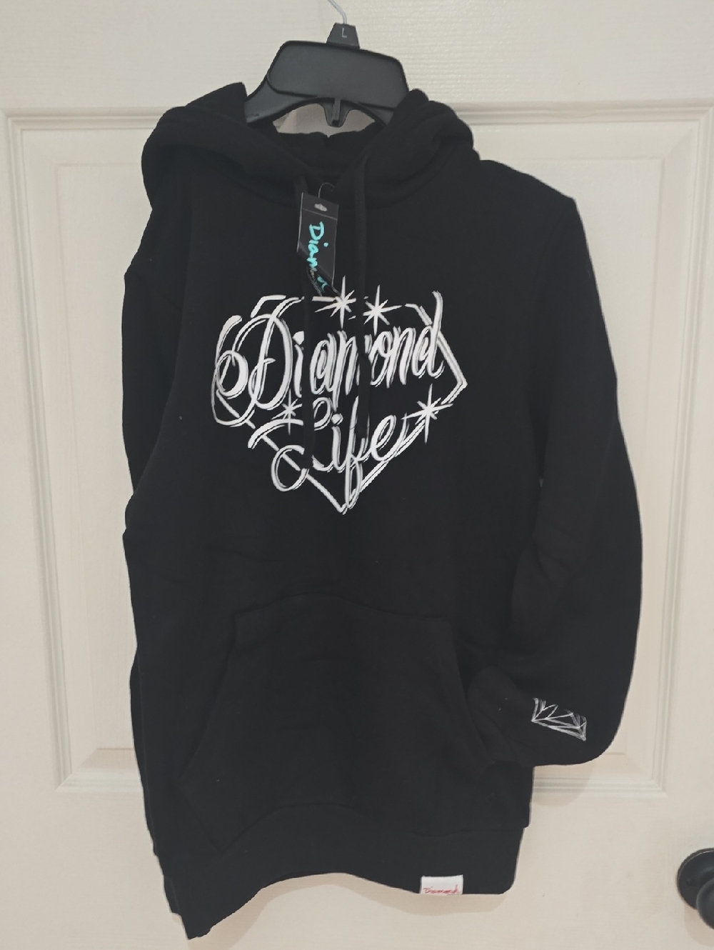 Diamond Supply Co. Black Crewneck Hoodie with White Diamond Script